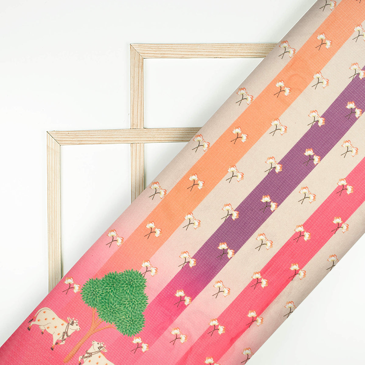 Trendy Pichwaii Digital Print Kota Doria Fabric