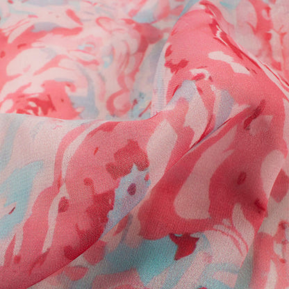 Exclusive Pink Floral Digital Print Georgette Fabric