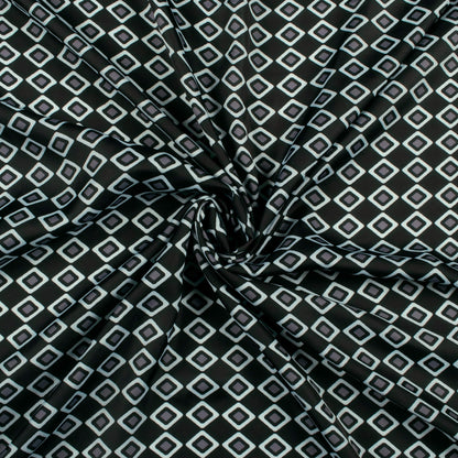 Geometric Digital Print Imported Satin Fabric