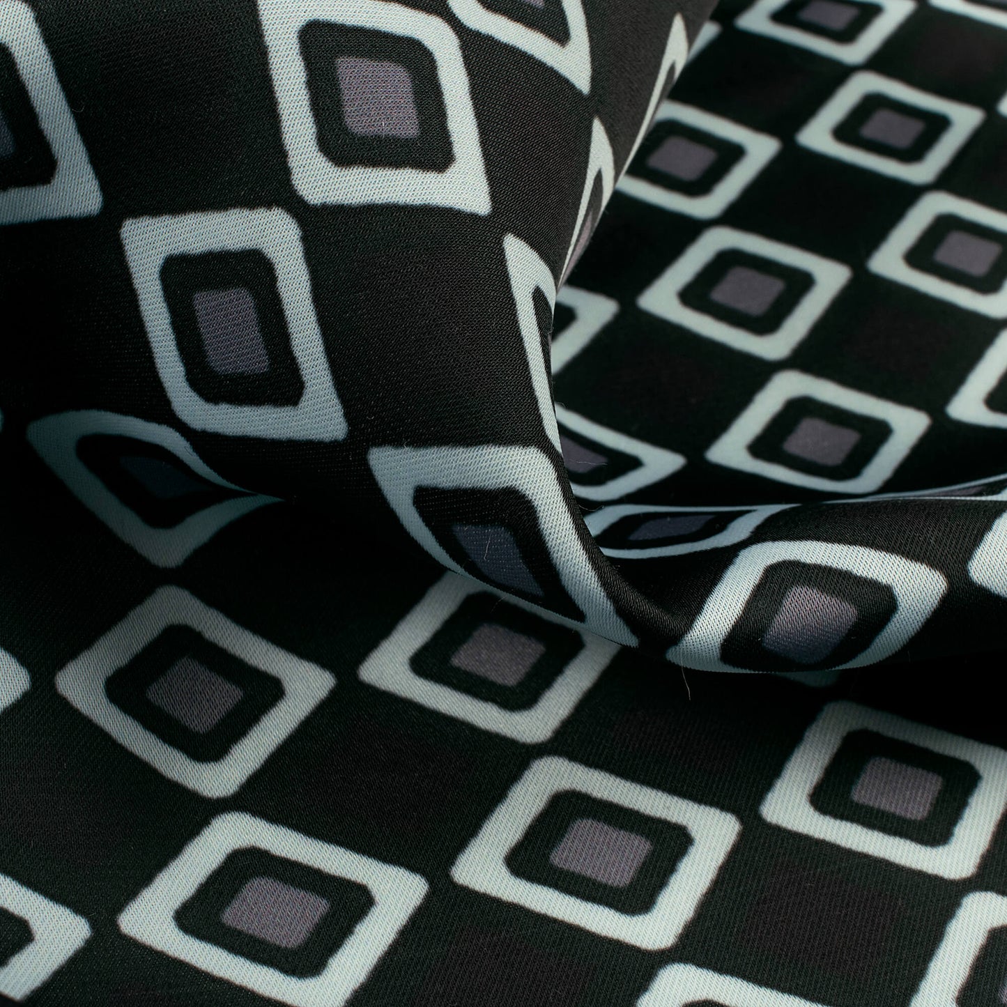 Geometric Digital Print Imported Satin Fabric
