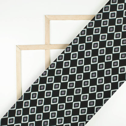 Geometric Digital Print Imported Satin Fabric