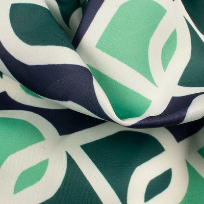 Trendy Geometric Digital Print Imported Satin Fabric