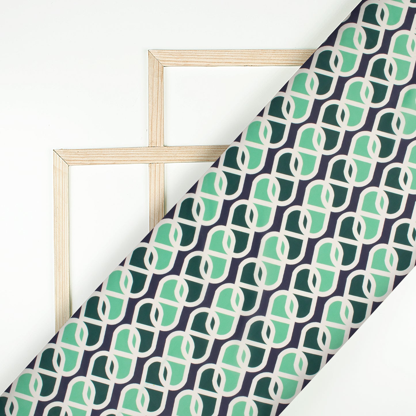 Trendy Geometric Digital Print Imported Satin Fabric