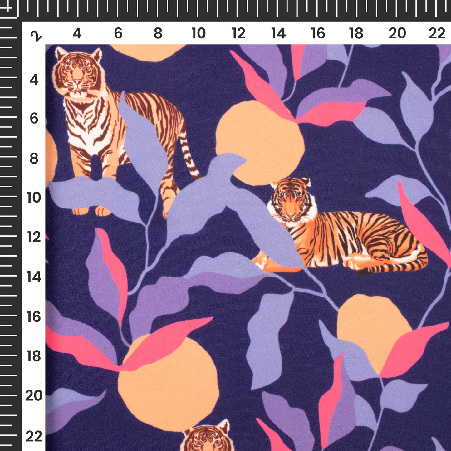Exclusive Tiger Digital Print Imported Satin Fabric
