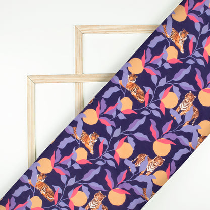 Exclusive Tiger Digital Print Imported Satin Fabric