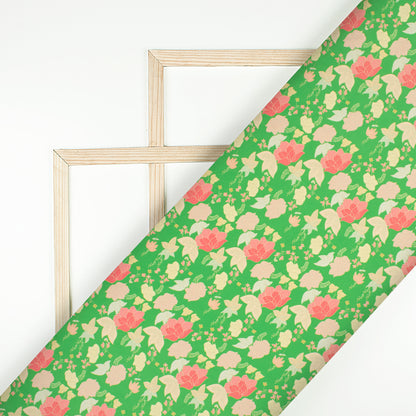 Lovely Floral Digital Print Imported Satin Fabric