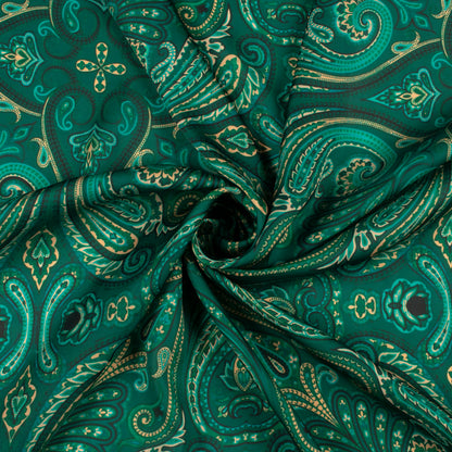 Vintage Paisley Digital Print Imported Satin Fabric