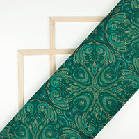 Vintage Paisley Digital Print Imported Satin Fabric
