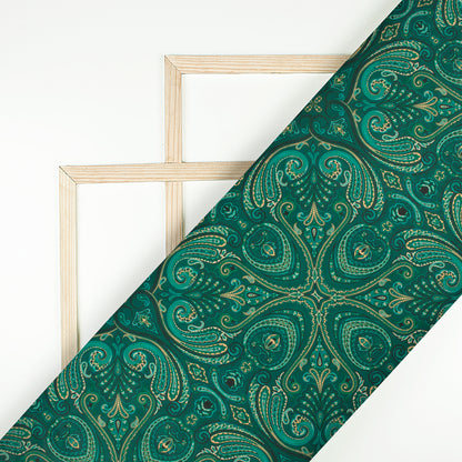Vintage Paisley Digital Print Imported Satin Fabric