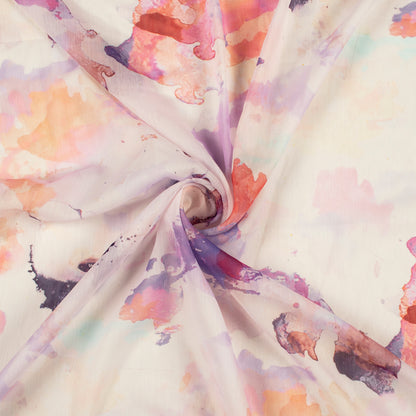 Trendy Tye And Dye Digital Print Chiffon Fabric