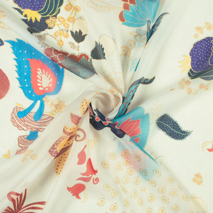 Vintage Vegetable Digital Print Chiffon Fabric