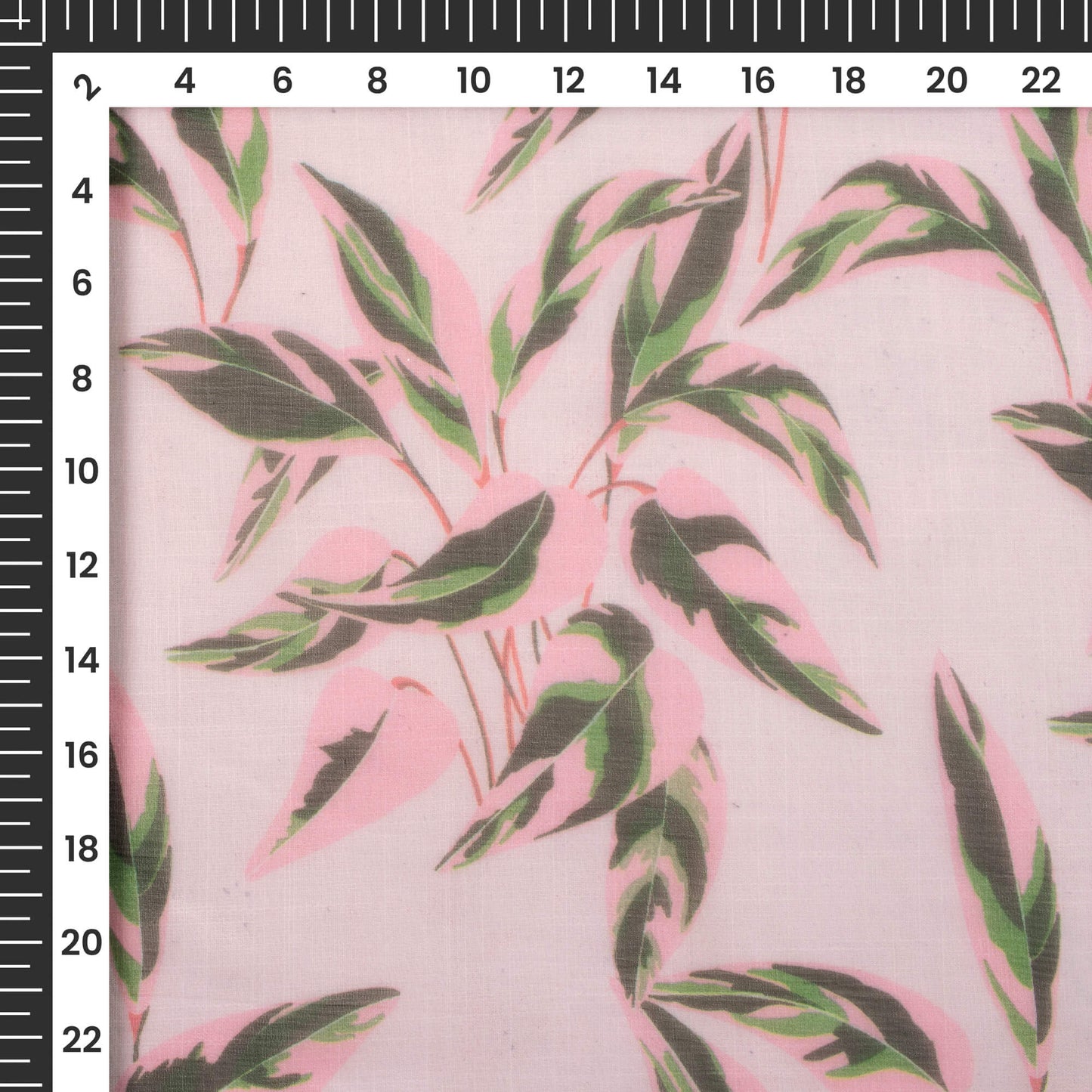 Beautiful Leaf Digital Print Bemberg Chiffon Fabric