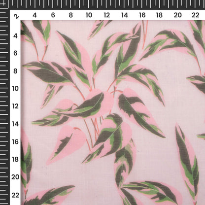 Beautiful Leaf Digital Print Bemberg Chiffon Fabric