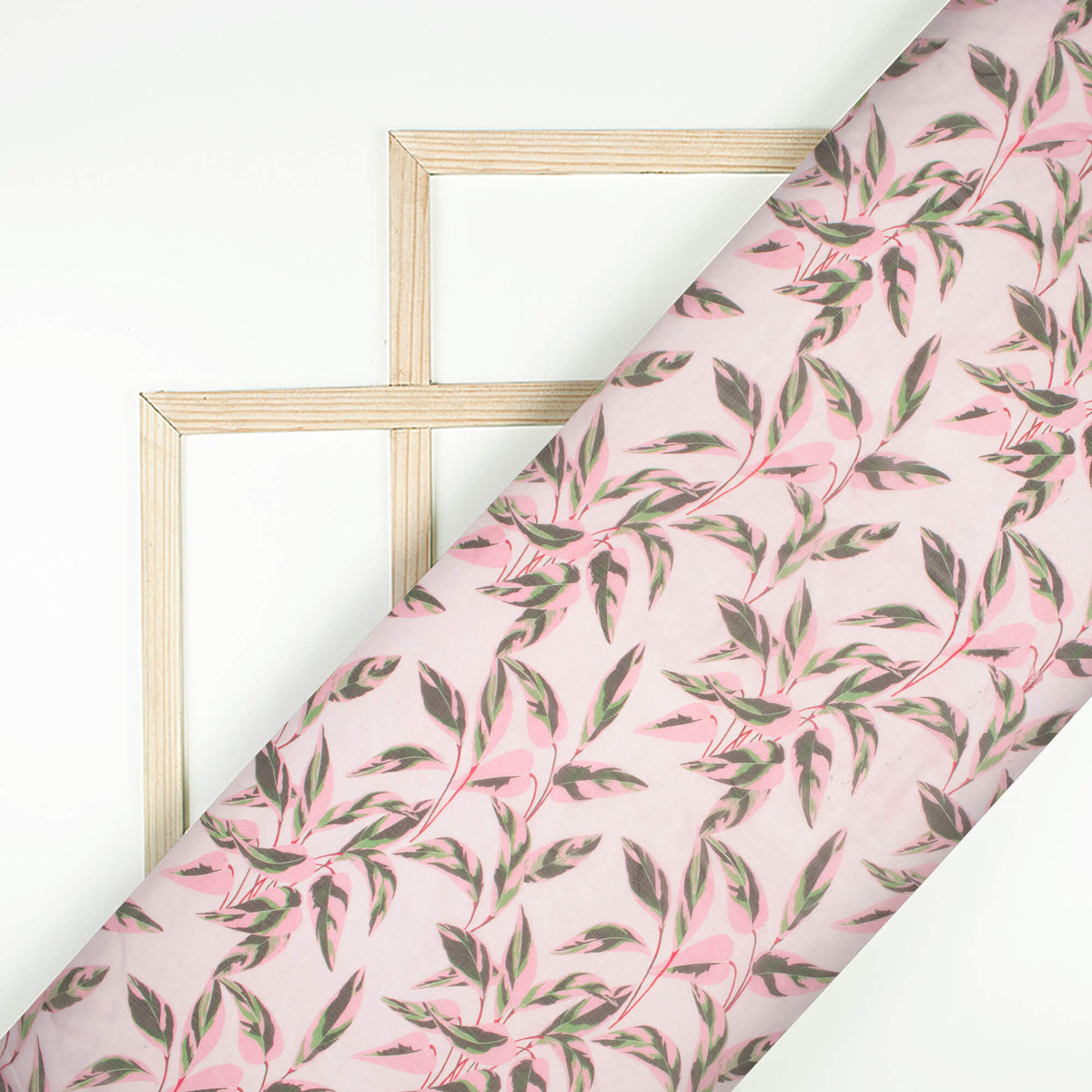 Beautiful Leaf Digital Print Bemberg Chiffon Fabric