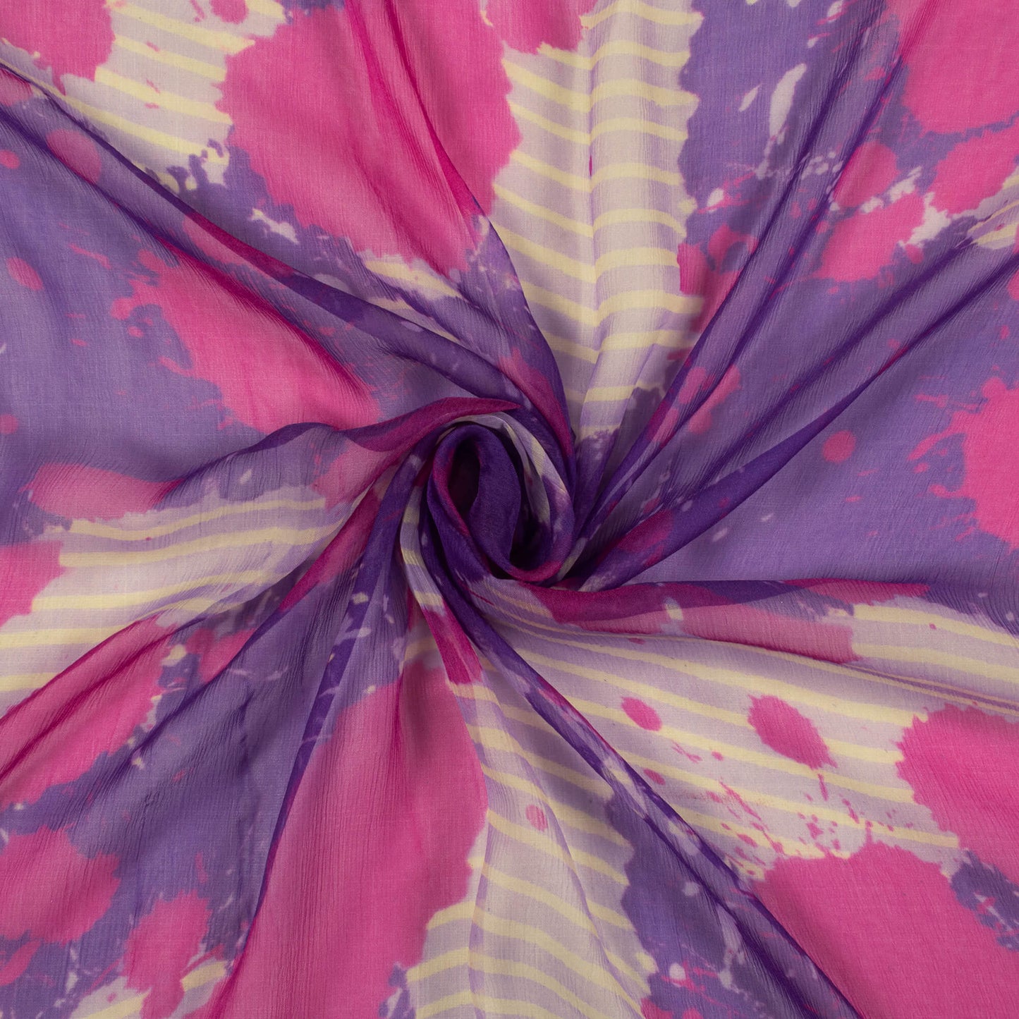 Exclusive Tie And Dye Digital Print Bemberg Chiffon Fabric