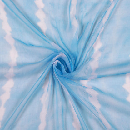 Trendy Blue Shiiborii Digital Print Bemberg Chiffon Fabric
