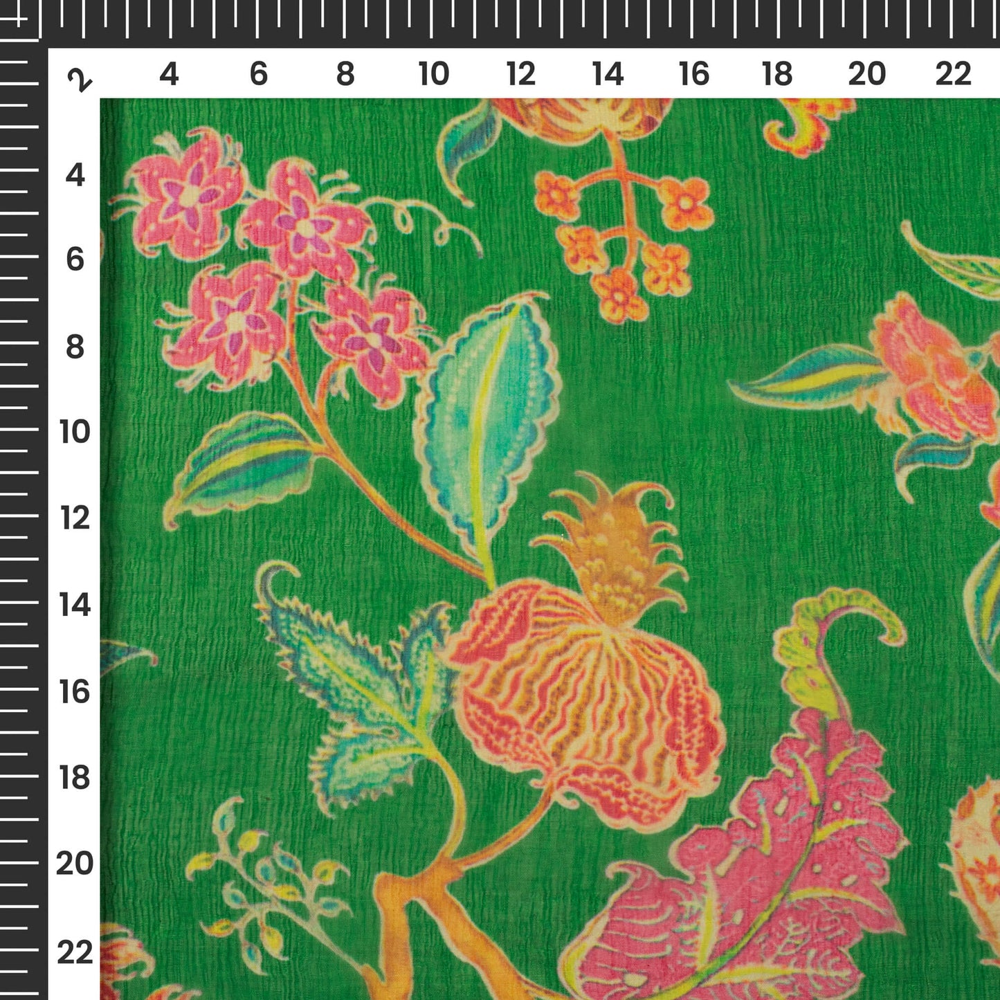 Exclusive Floral Digital Print Bemberg Chiffon Fabric