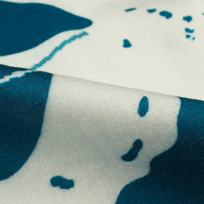 Purssian Blue And White Abstract Digital Print Viscose Rayon Fabric(Width 58 Inches)