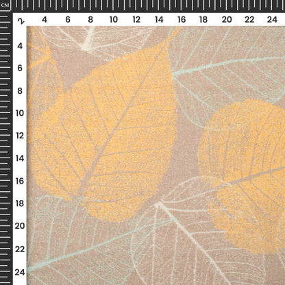 Vintage Leaf Digital Print Premium Swiss Linen Fabric