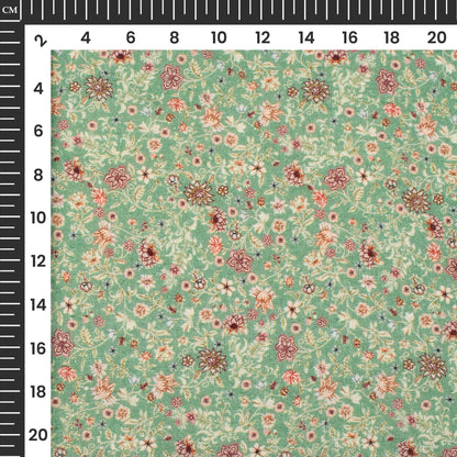Seamless Floral Digital Print Premium Swiss Linen Fabric
