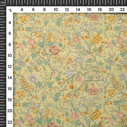 Exclusive Vintage Floral Digital Print Premium Swiss Linen Fabric