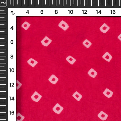Magenta Pink And White Bandhanii Digital Print Pure Georgette Fabric