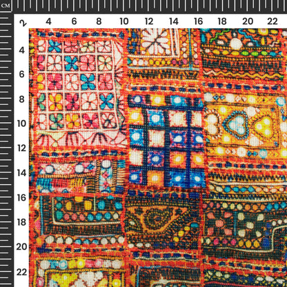 Exclusive Multi-Color Gamthee Digital Print Kota Doria Fabric