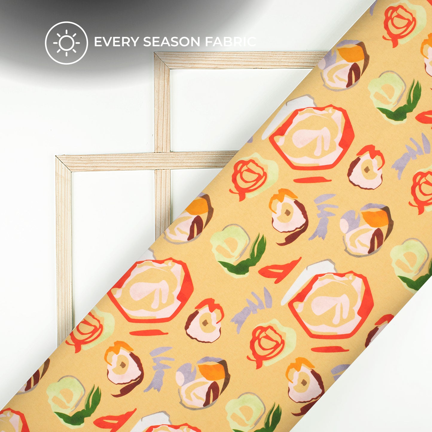 Pastel Orange Abstract Digital Print BSY Crepe Fabric