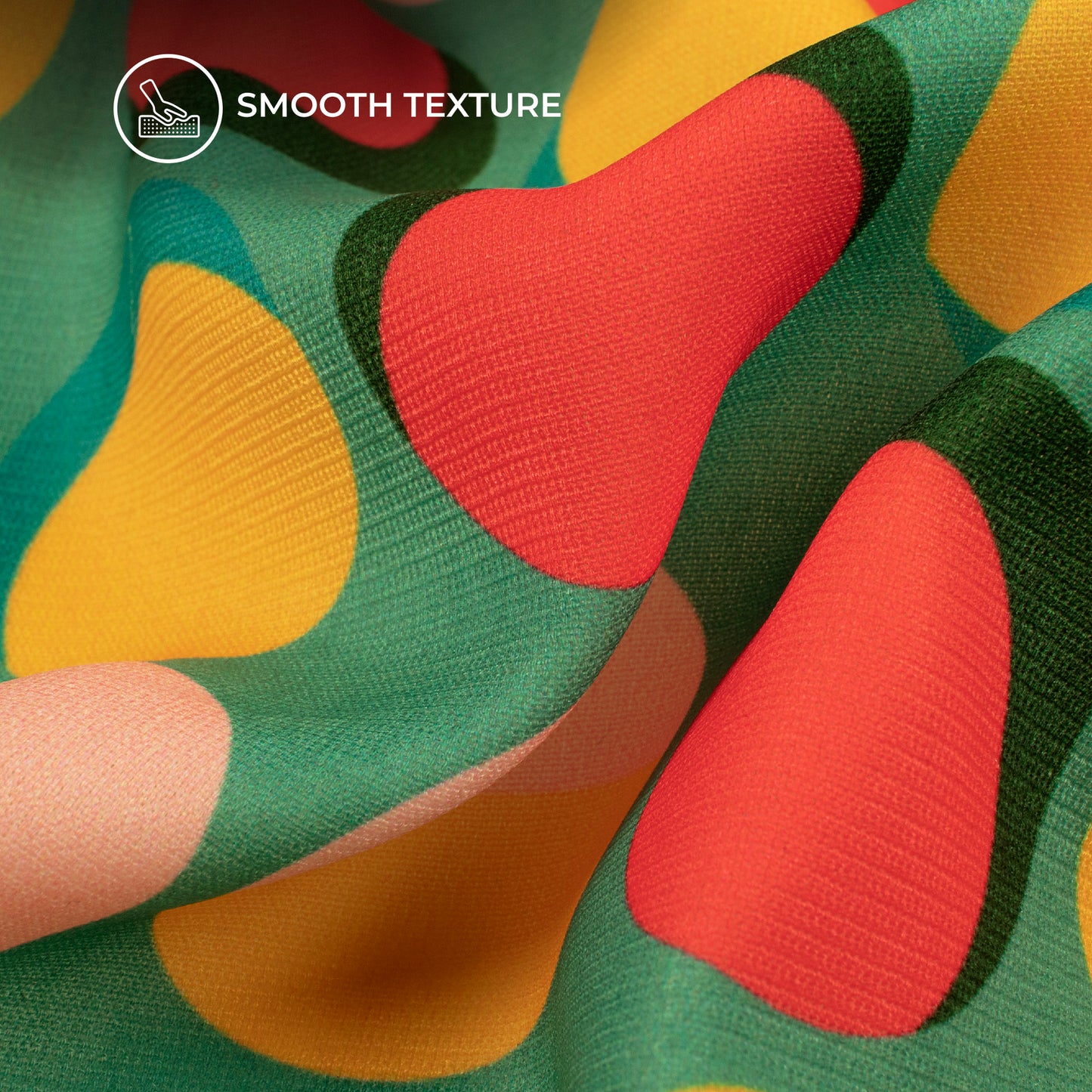 Trendy Colour Balls Digital Print BSY Crepe Fabric