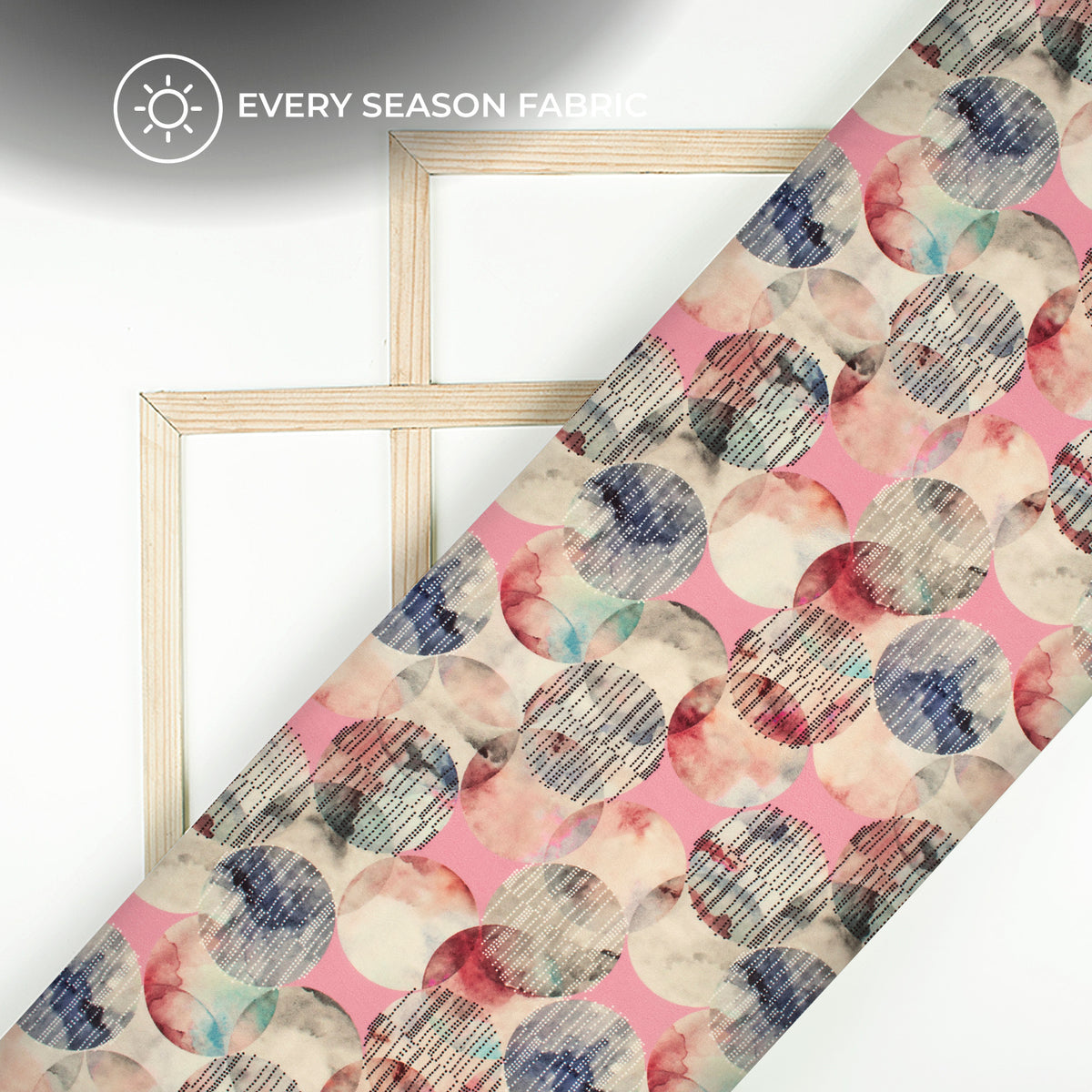 Trendy Geometric Dots Digital Print BSY Crepe Fabric