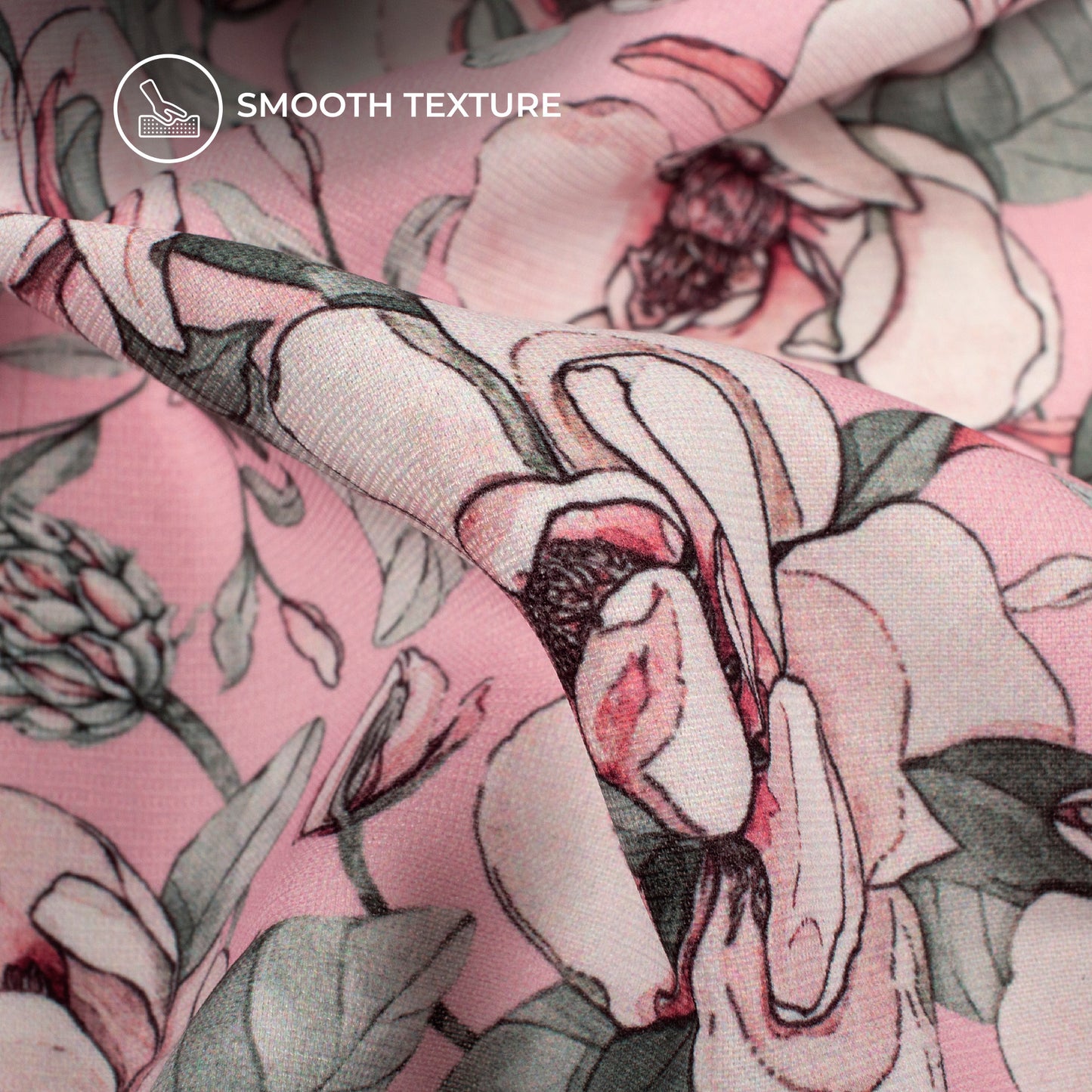 Seamless Floral Digital Print BSY Crepe Fabric
