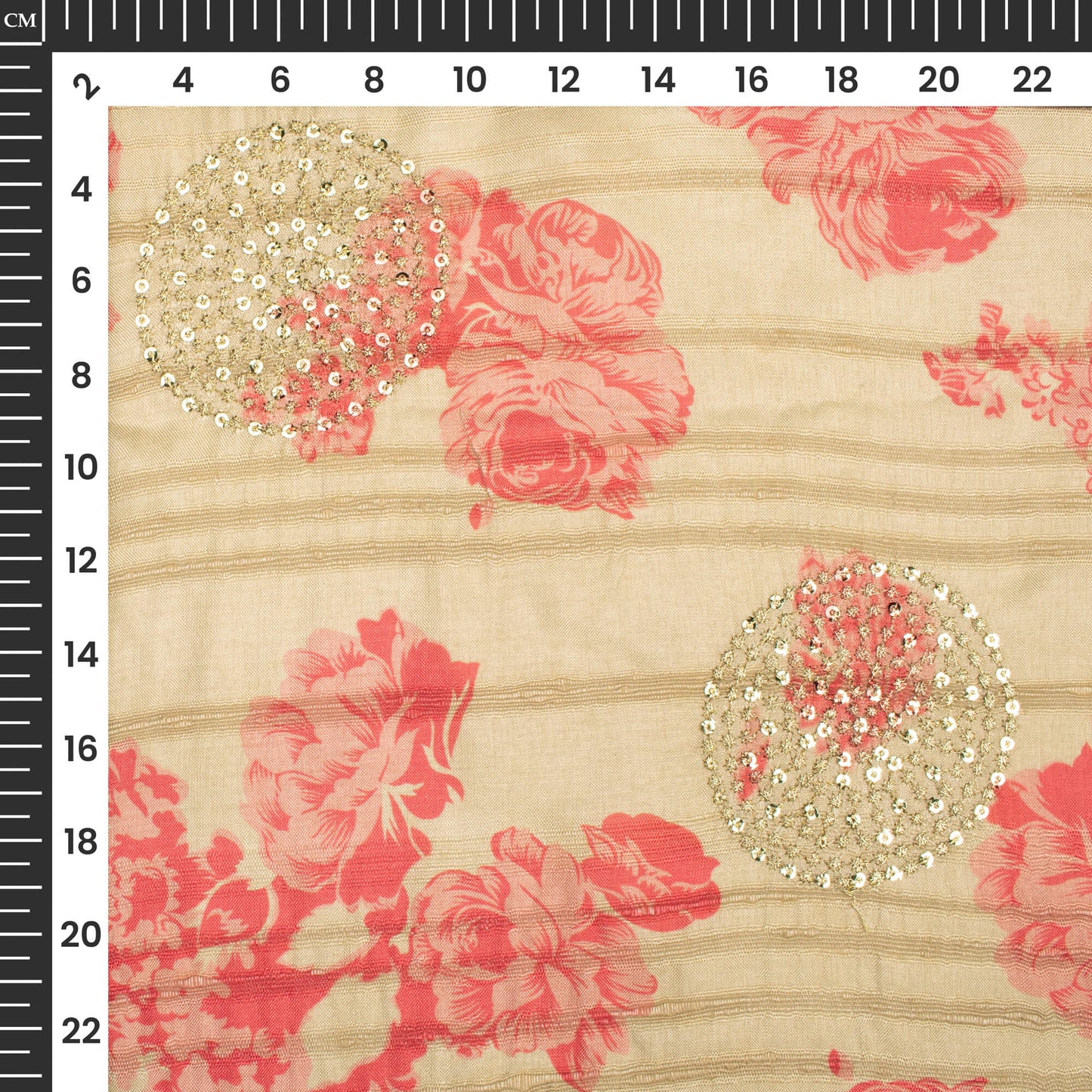 Blush Pink Floral Digital Print Butta Sequins Embroidery On Heritage A ...