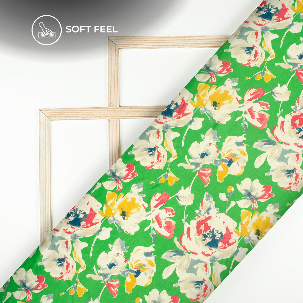 Vintage Floral Digital Print Japan Satin Fabric