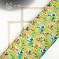 Bright Classic Floral Digital Print Japan Satin Fabric