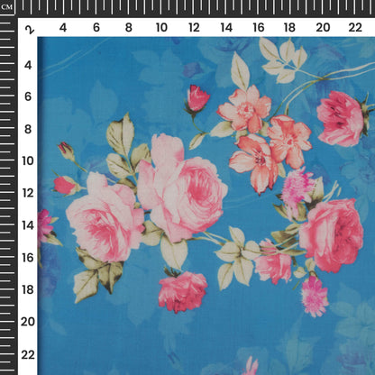 Gorgeous Floral Digital Print Pure Organza Fabric