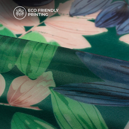 Seemly Leafage Digital Print Organza Satin Fabric