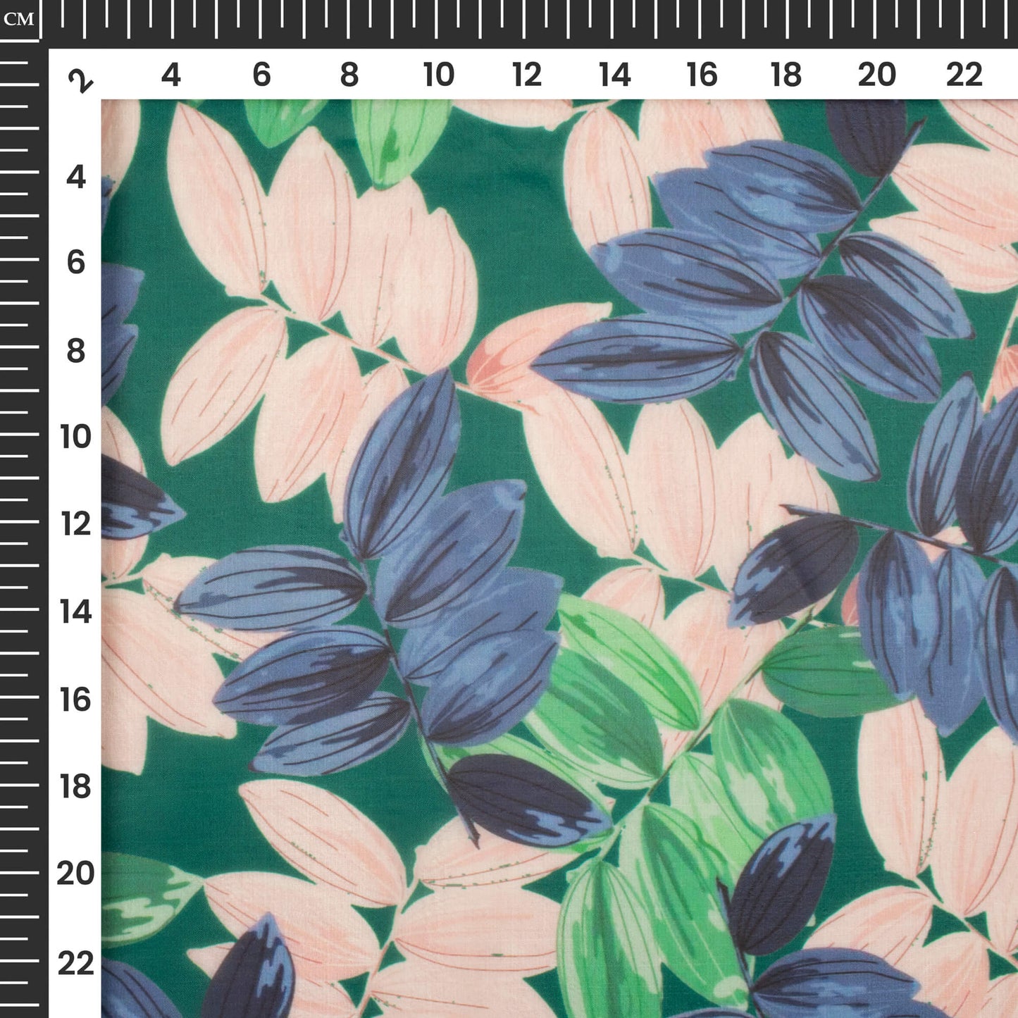 Seemly Leafage Digital Print Premium Liquid Organza Fabric