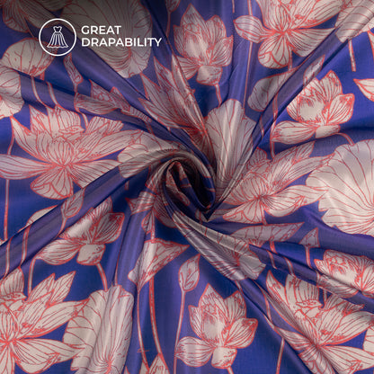 Exclusive Floral Digital Print Organza Satin Fabric