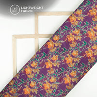 Classic Floral Digital Print Organza Satin Fabric