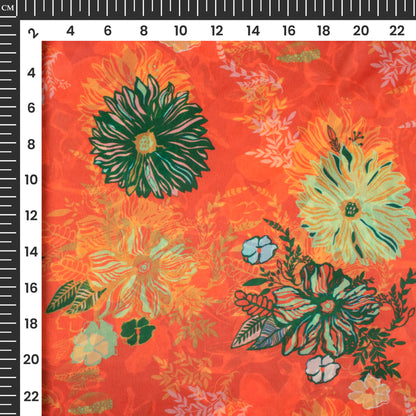 Exclusive Floral Digital Print Organza Satin Fabric