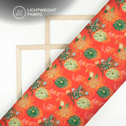 Exclusive Floral Digital Print Organza Satin Fabric