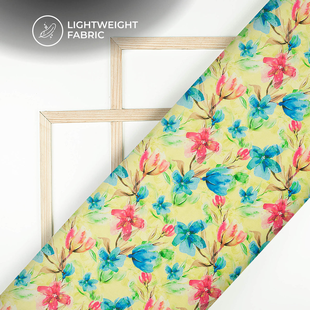 Smart Floral Digital Print Organza Satin Fabric