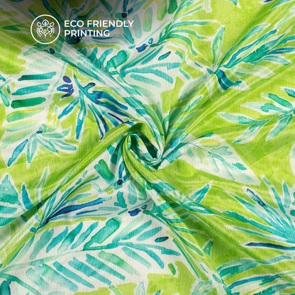 Exclusive Leafage Digital Print Poly Chinnon Chiffon Fabric