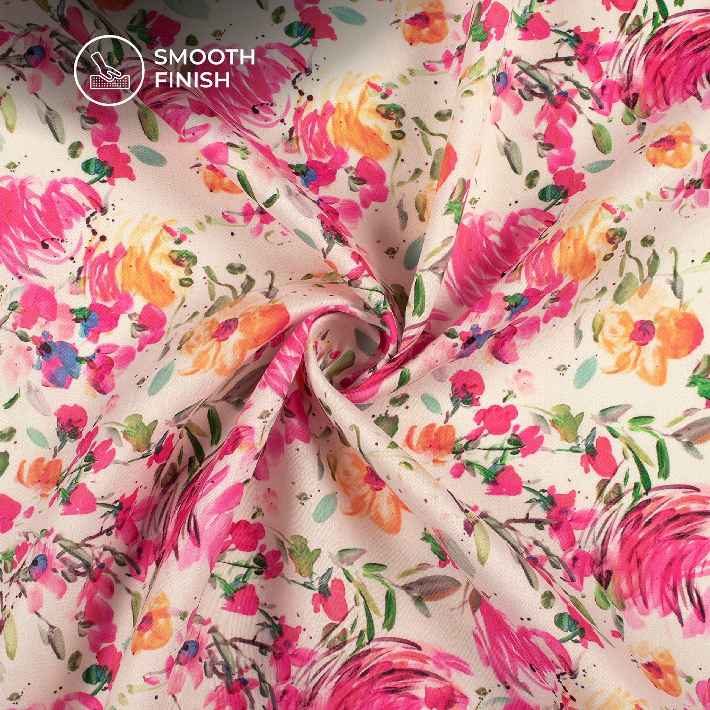 Beautiful Floral Digital Print Poly Glazed Cotton Fabric
