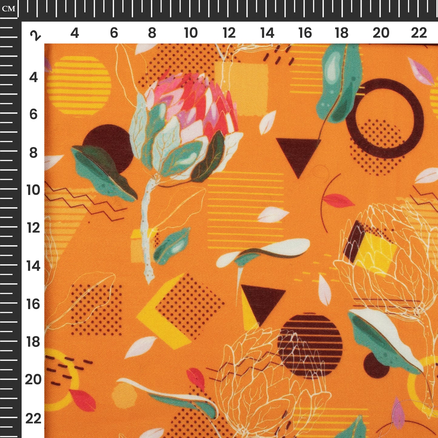 Abstract Floral Digital Print Poly Glazed Cotton Fabric