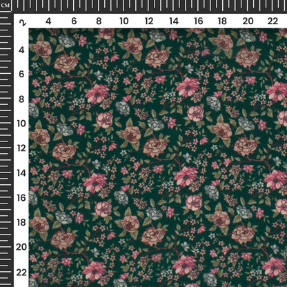 Beautiful Pink Floral Digital Print Viscose Natural Crepe Fabric