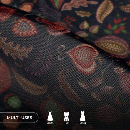 Beautiful Floral Digital Print Pure Organza Fabric