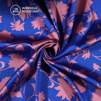Royal Floral Digital Print Japan Satin Fabric