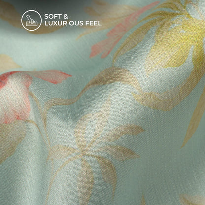 Lovely Floral Digital Print Chiffon Satin Fabric