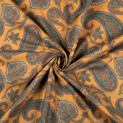 Lovely Paisley  Digital Print Moss Crepe Fabric
